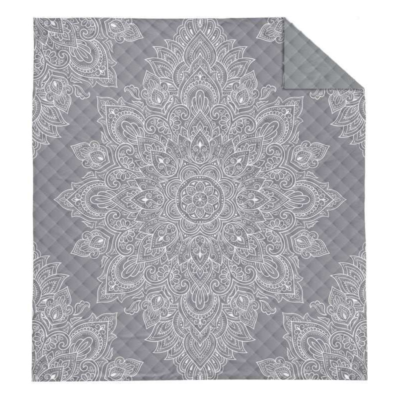 Přehoz na postel Mandala grey