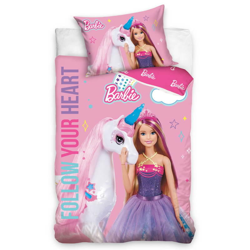 Povlečení do postýlky Barbie a Duhový Jednorožec