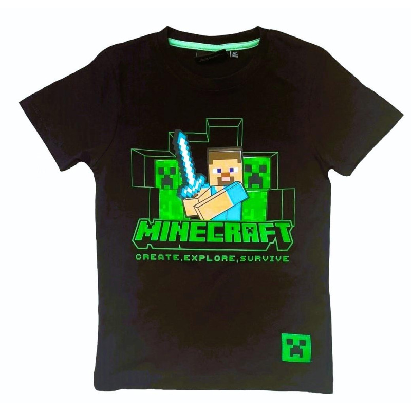 TRIČKO MINECRAFT černá krátký rukáv