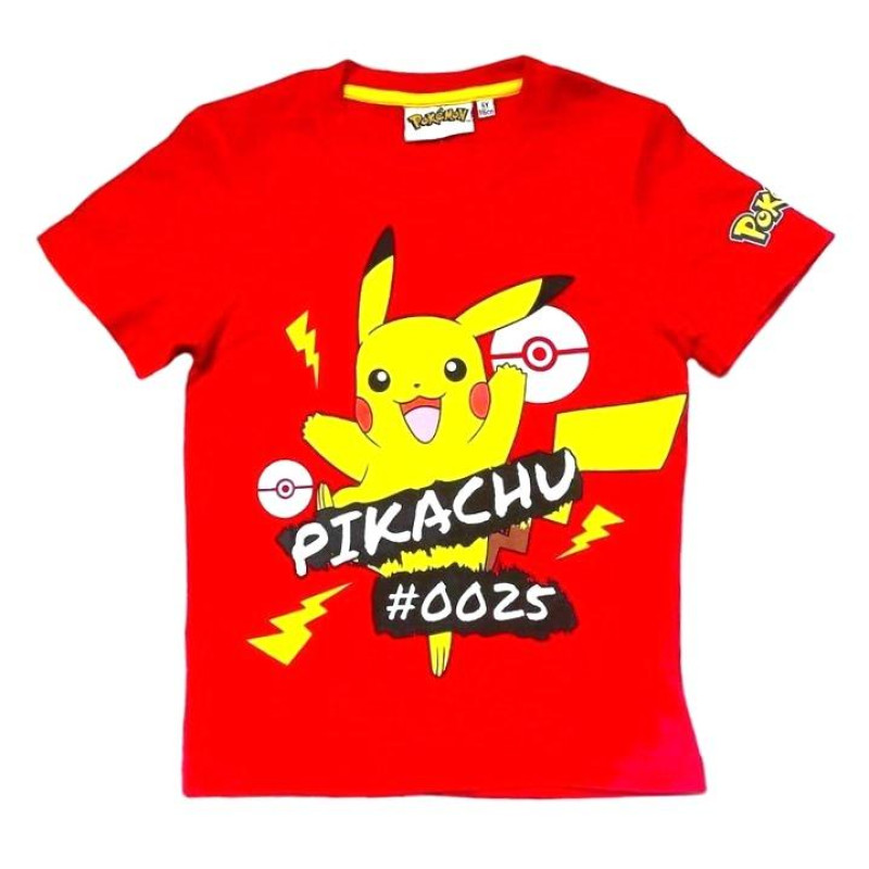 TRIČKO POKÉMON Pikachu krátký rukáv červená