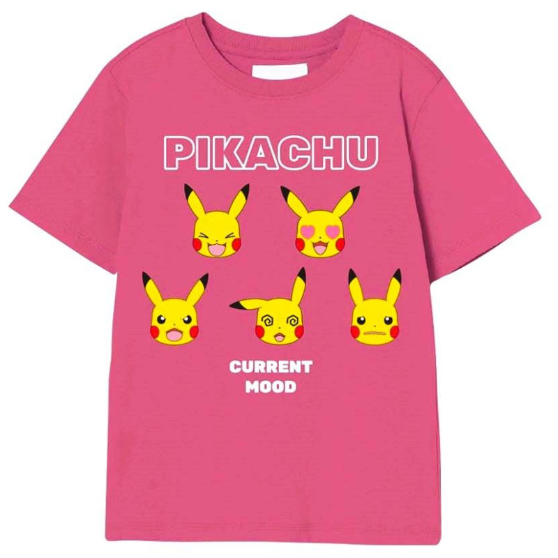 TRIČKO POKÉMON Pikachu krátký rukáv malinová