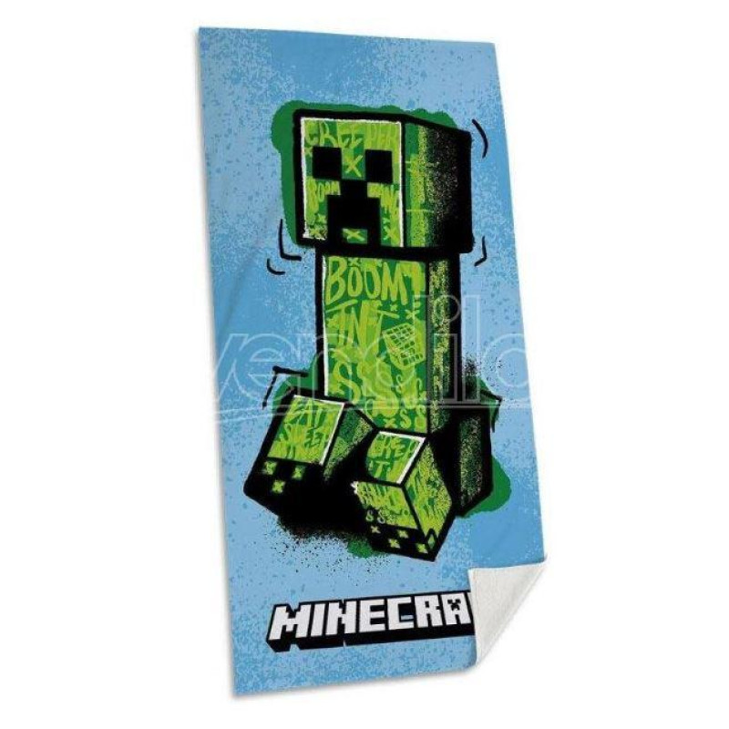 Osuška Minecraft modro zelená