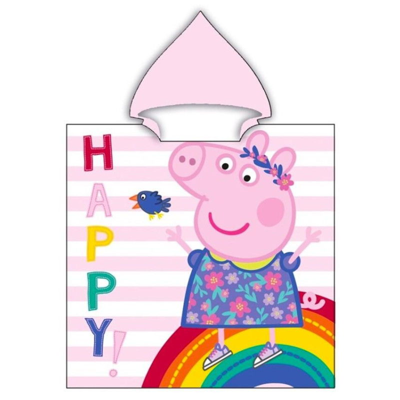 Pončo PEPPA PIG Happy růžové