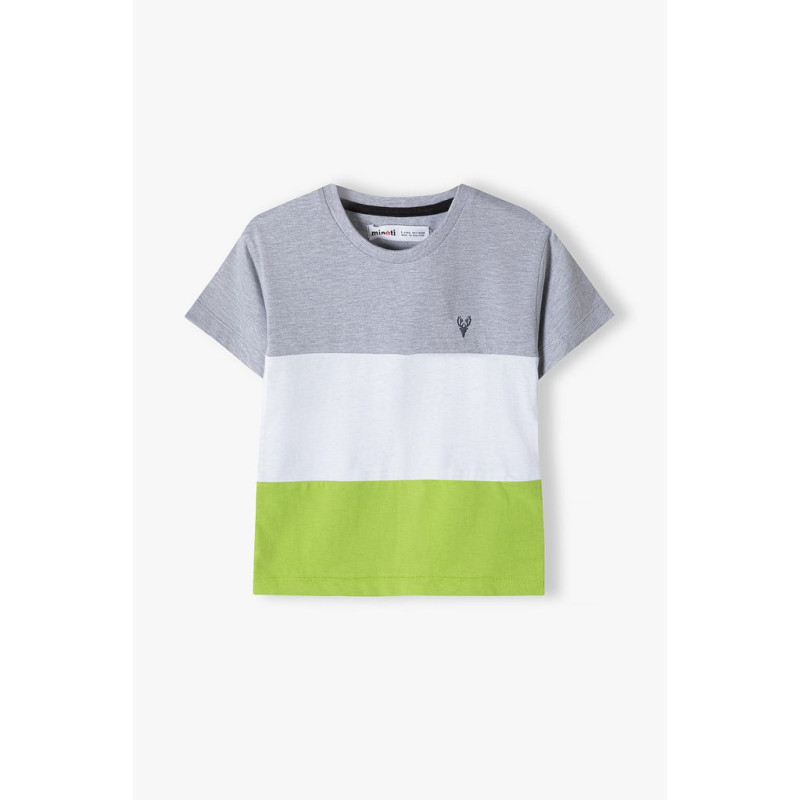tričko a kraťasy chlapecký set šedo zelená