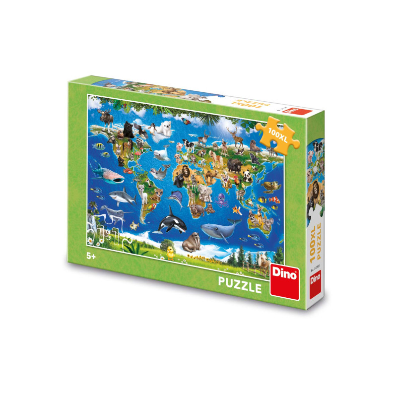 Puzzle mapa zvířat 100 XL